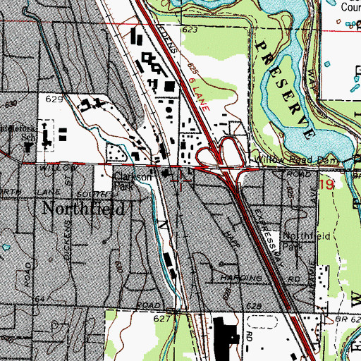 Topographic Map of Northfield Post Office, IL