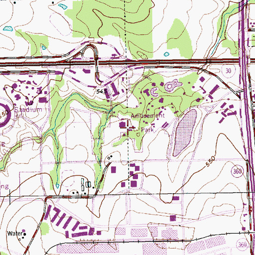 Topographic Map of Six Flags Over Texas, TX