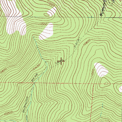 Topographic Map of Burning Bear Trail, CO