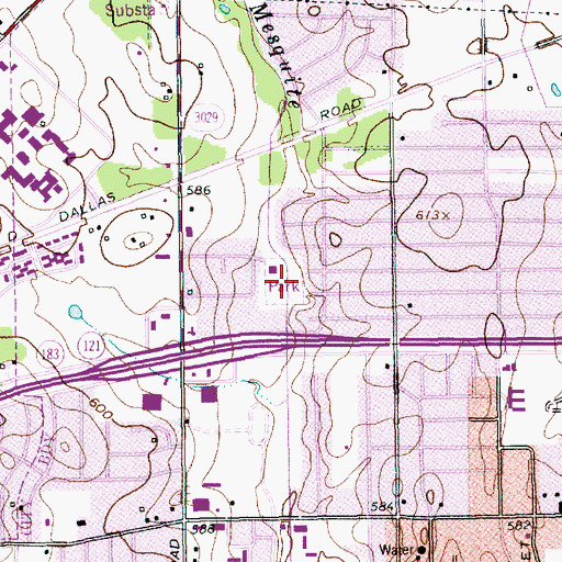 Topographic Map of Smith Barfield Park, TX