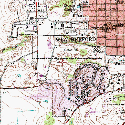 Topographic Map of Soldier Springs Park, TX