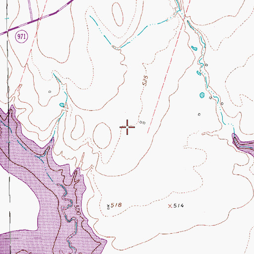 Topographic Map of Sore Finger Wildlife Area, TX