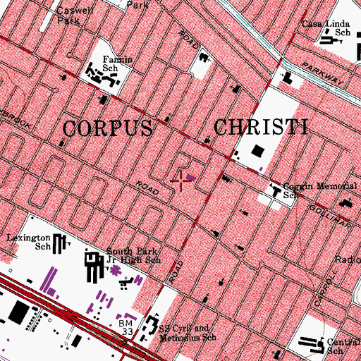 Topographic Map of Southside Park, TX