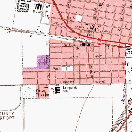 Topographic Map of Southside Park, TX