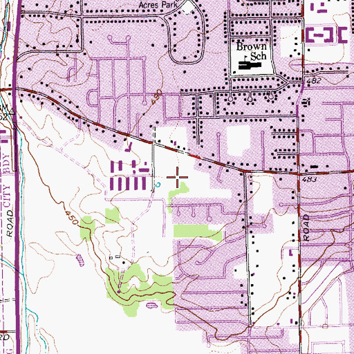 Topographic Map of Southwest Park, TX