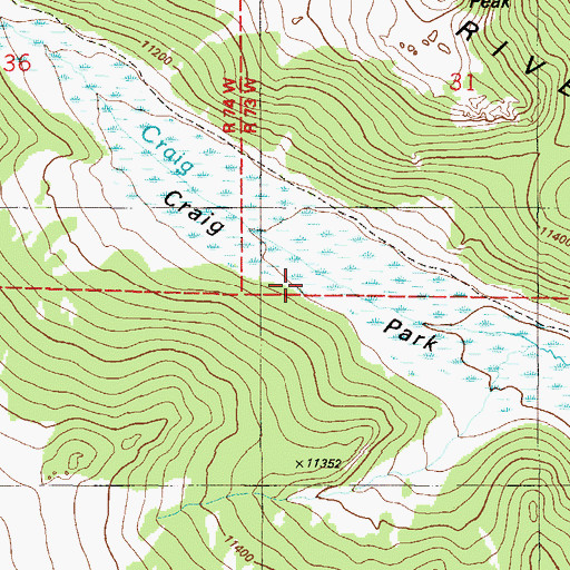 Topographic Map of Craig Park, CO