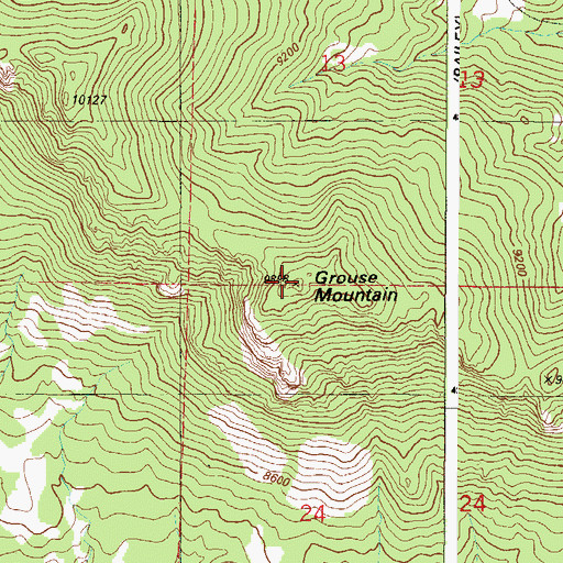 Topographic Map of Grouse Mountain, CO