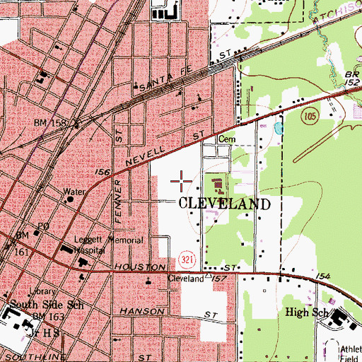 Topographic Map of Stancil Park, TX