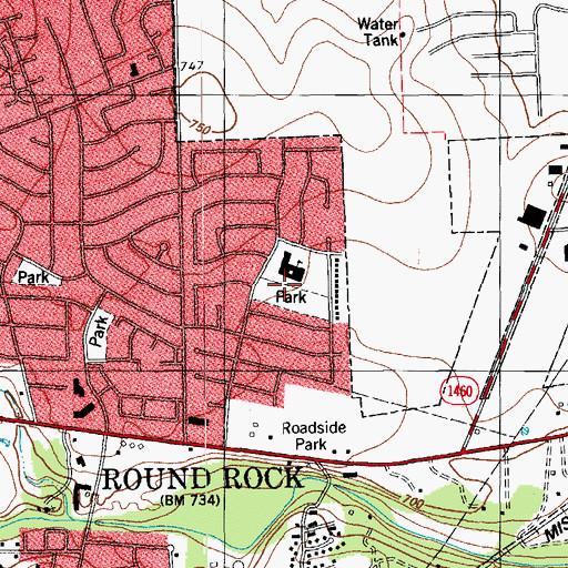 Topographic Map of Stark Park, TX