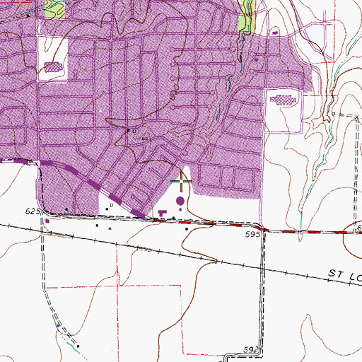 Topographic Map of Shoshoni Park, TX