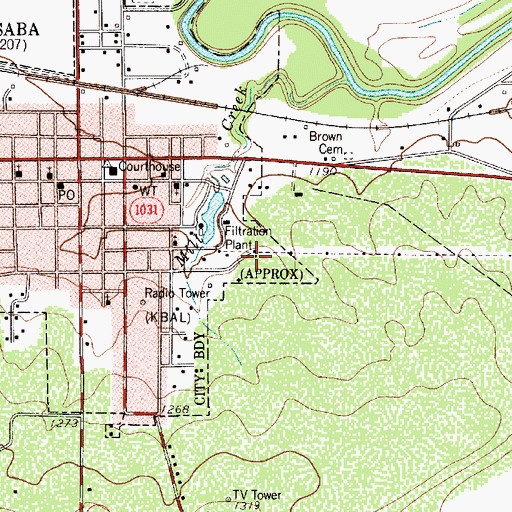 Topographic Map of San Saba City Park, TX