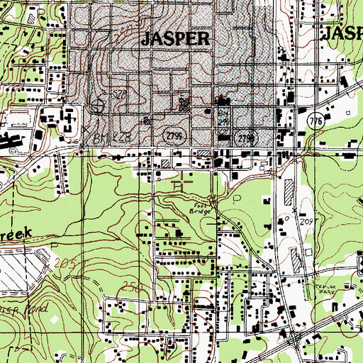 Topographic Map of Sandy Creek Park, TX