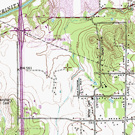 Topographic Map of Sandybrook Park, TX