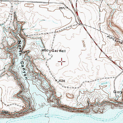Topographic Map of Sanford Recreational Area, TX