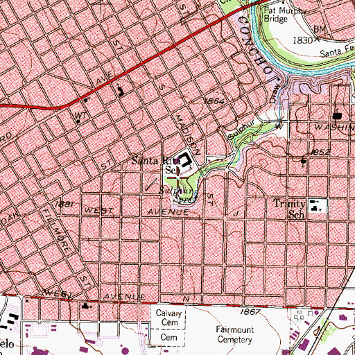 Topographic Map of Santa Rita Park, TX