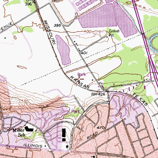 Topographic Map of Sargent Park, TX