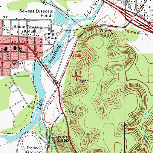 Topographic Map of Schreiner Park, TX