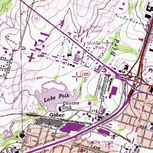 Topographic Map of Sammons Park, TX