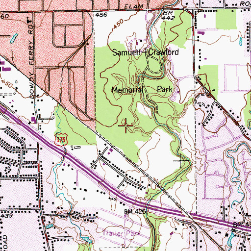 Topographic Map of Samuel - Elam Park, TX