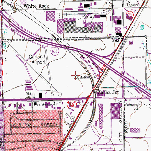 Topographic Map of Samuel Garland Park, TX