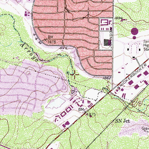 Topographic Map of San Angelo City Park, TX