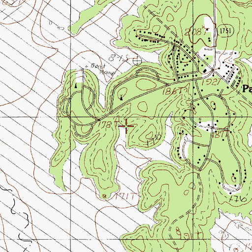 Topographic Map of San Augustine Park, TX