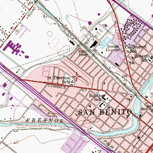 Topographic Map of San Benito City Park, TX