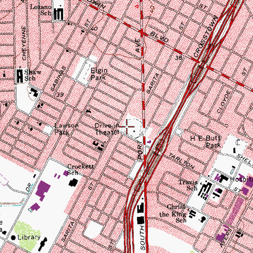 Topographic Map of San Diego Park, TX