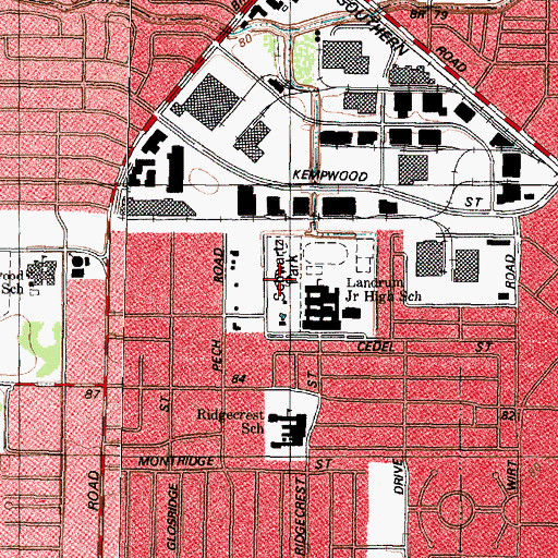 Topographic Map of Schwartz Park, TX