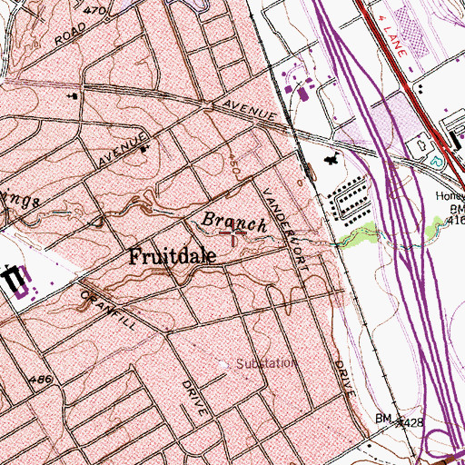 Topographic Map of Seaton Park, TX