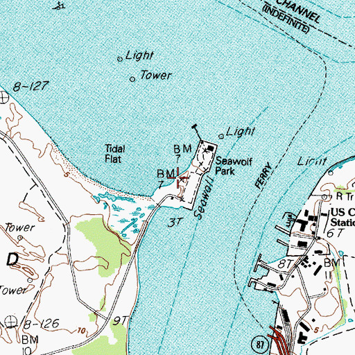 Topographic Map of Seawolf Park, TX