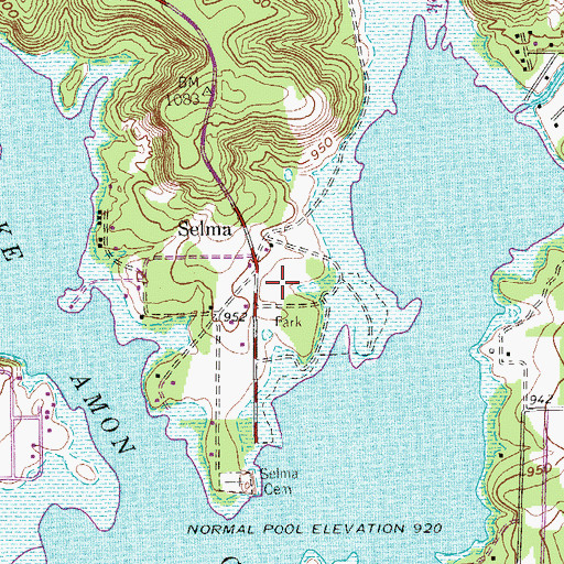 Topographic Map of Selma Park, TX