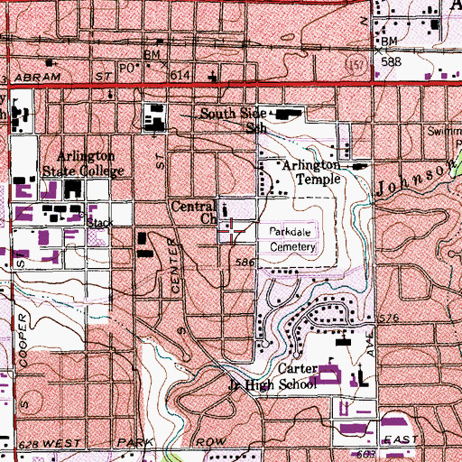 Topographic Map of Senter Park, TX