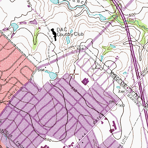 Topographic Map of Shands Park, TX