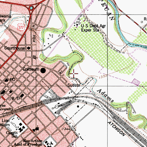 Topographic Map of Sharp Park, TX
