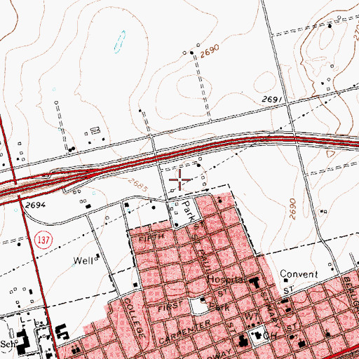 Topographic Map of Shelbourne Park, TX