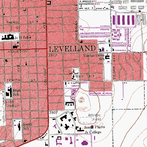 Topographic Map of Sherman Park, TX