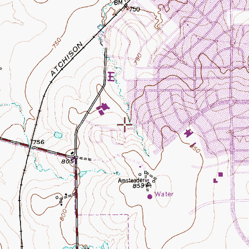 Topographic Map of Rosenthal Park, TX