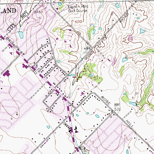 Topographic Map of Ross Park, TX