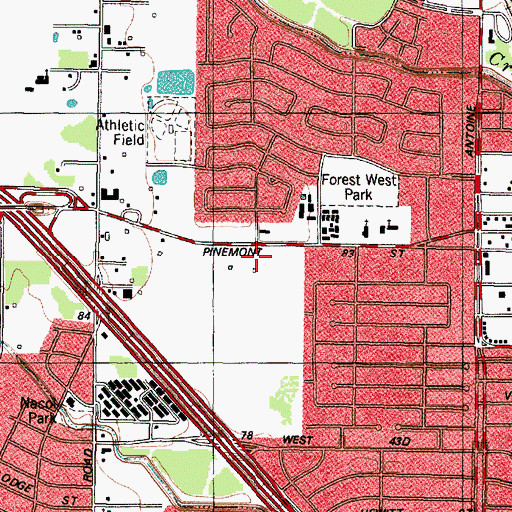 Topographic Map of Rosslyn Park, TX