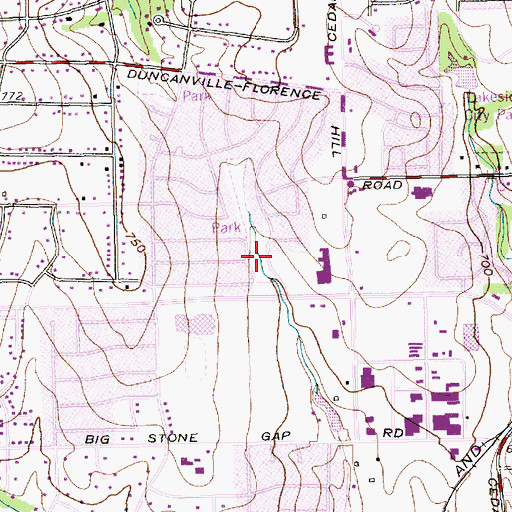Topographic Map of Rotary Park, TX