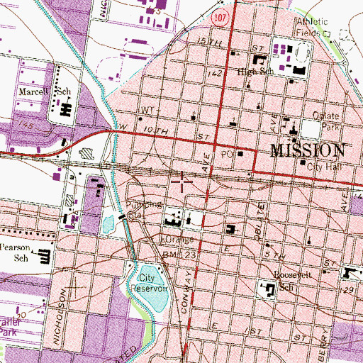 Topographic Map of Rotary Park, TX