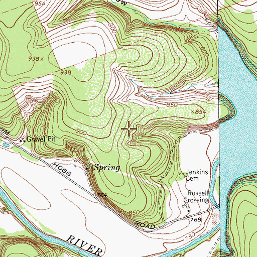 Topographic Map of Russell Park, TX