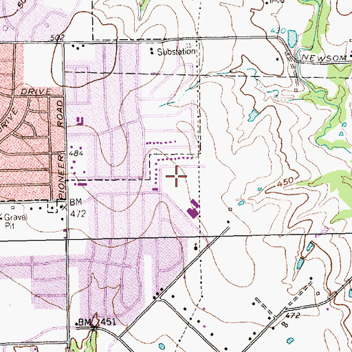 Topographic Map of Rutherford Park, TX