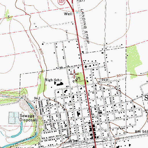 Topographic Map of Sabinal City Park, TX