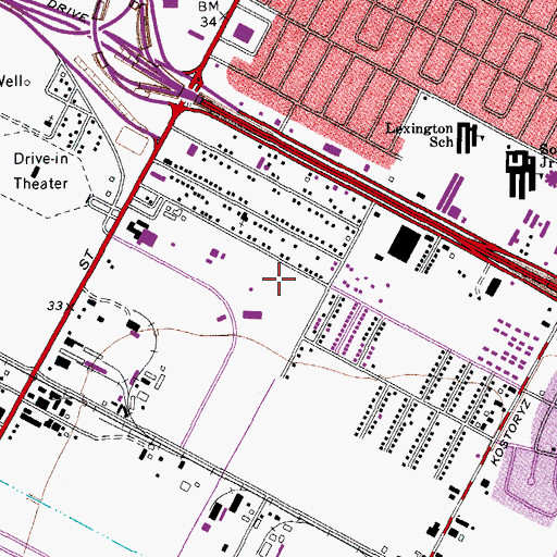 Topographic Map of Sacky Park, TX