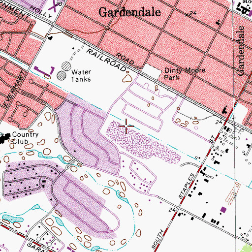 Topographic Map of Saint Andrews Park, TX