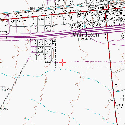 Topographic Map of Rivas Park, TX