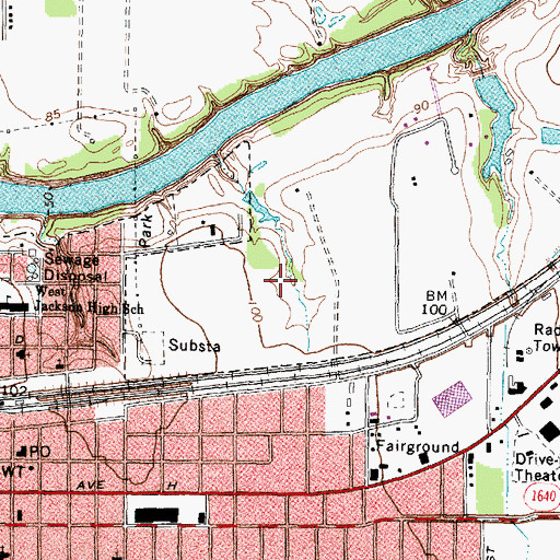 Topographic Map of River Bend Park, TX