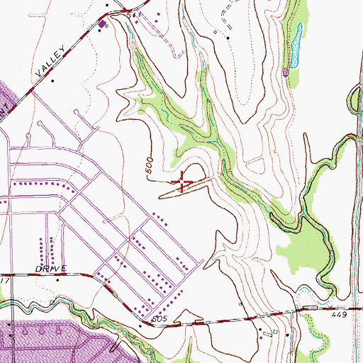 Topographic Map of Rivercrest Park, TX